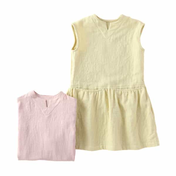 マシュマロガーゼギャザーキッズワンピース  110cm 120cm