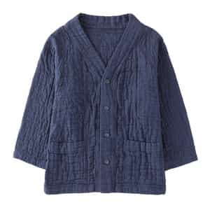 マシュマロワッフルガーゼメンズラグランカーディガン