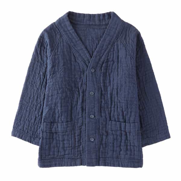 マシュマロワッフルガーゼメンズラグランカーディガン