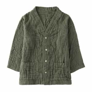 マシュマロワッフルガーゼメンズラグランカーディガン