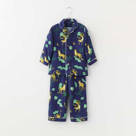 マシュマロガーゼ チーターキッズパジャマ 110cm