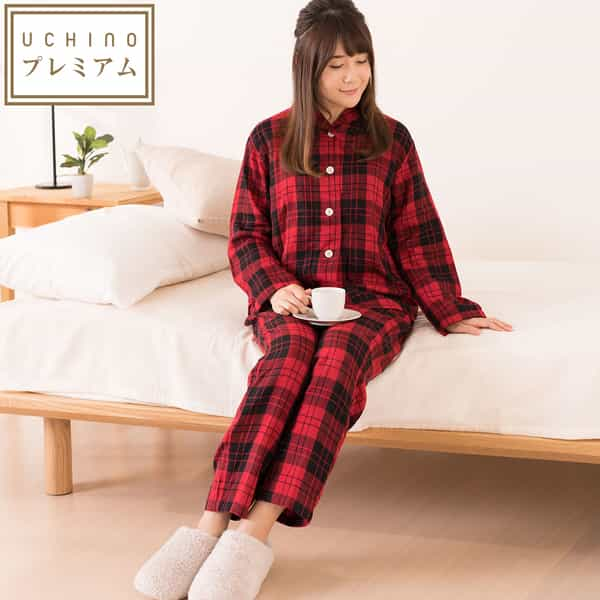 SALE】マシュマロガーゼタータンチェックレディスパジャマ（RPZ18348）-UCHINO-women（ウィメンズ）-UCHINO Online  Shop