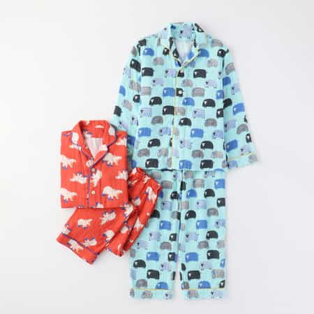 【再値下げ】マシュマロガーゼアニマルプリントパジャマ キッズ（150cm）