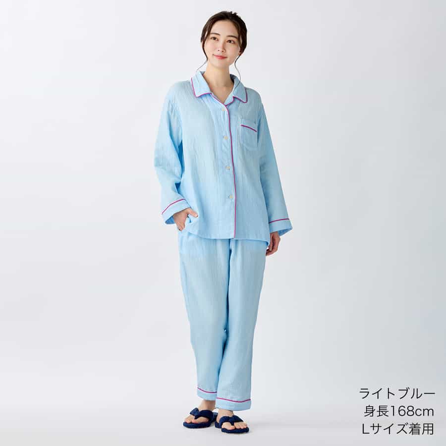 【2026年春夏新色追加】マシュマロガーゼパイピングレディスパジャマ