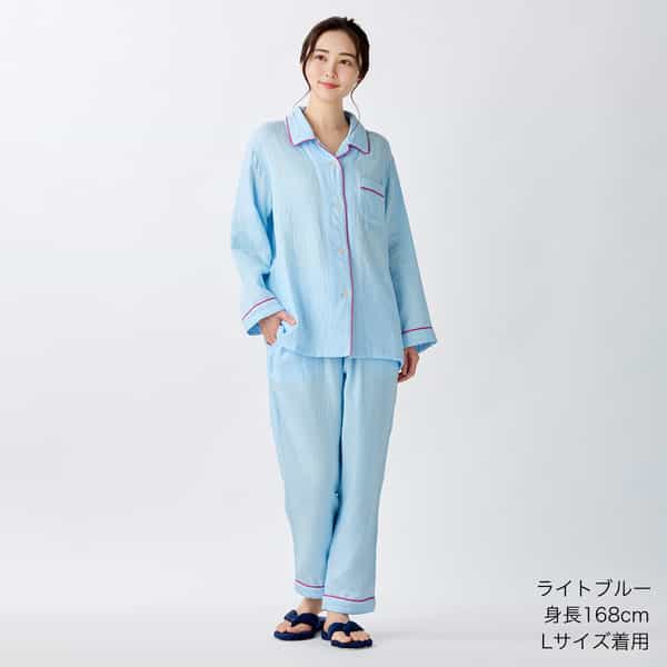 【2026年春夏新色追加】マシュマロガーゼパイピングレディスパジャマ