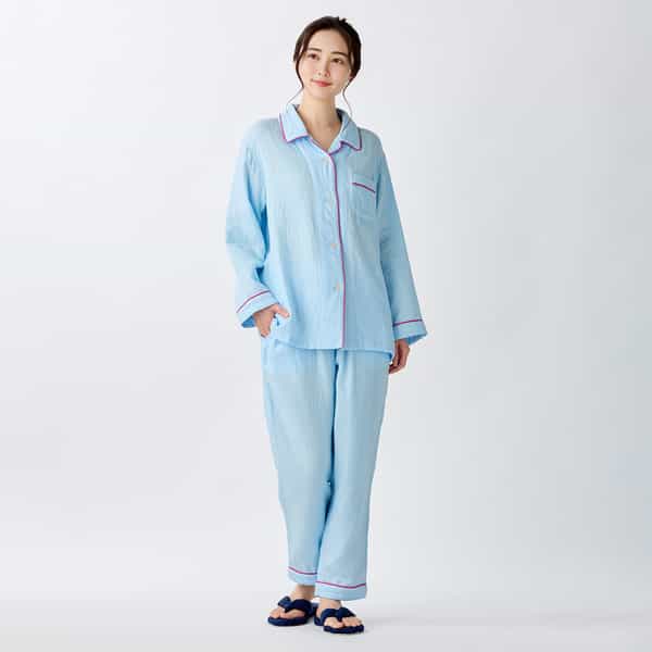 【2026年春夏新色追加】マシュマロガーゼパイピングレディスパジャマ