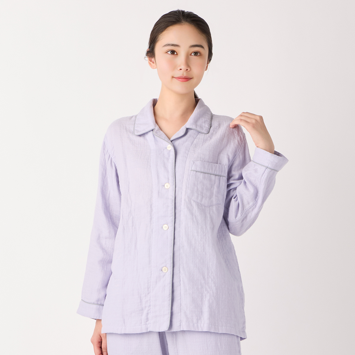 快眠ラボ 雲ごこち 3重ガーゼ パジャマ レディース M L LL | ね
