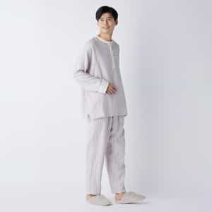 パジャマ　M Amazon | [グンゼ] パジャマ 先染しじら甚平 メンズ グレー_