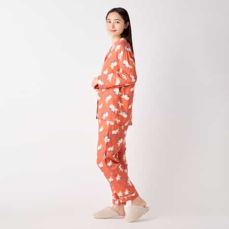 UCHINO マシュマロガーゼ パジャマ オレンジ レッド 朱色 UCHINO マシュマロガーゼ パジャマ オレンジ レッド 朱色