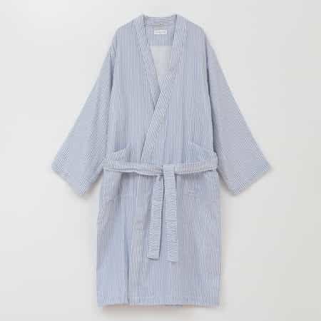 内野　ウチノ　レディース　M  ストライプ   水色　マシュマロガーゼ　新品 UCHINO 【UCHINO公式店】ウチノ【送料無料】 マシュマロガーゼ