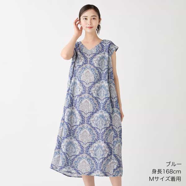 クレープガーゼオリエンタルワンピース