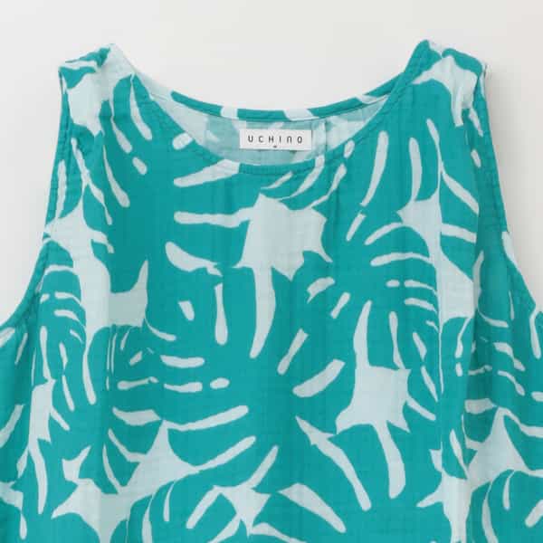 クレープガーゼ　ノースリーブワンピース