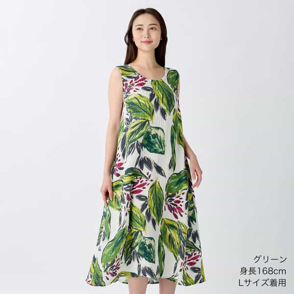 クレープガーゼレディスワンピース