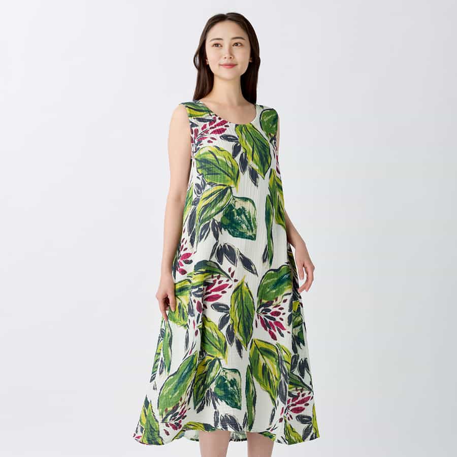 クレープガーゼレディスワンピース