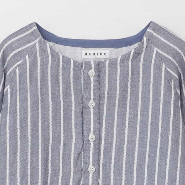 マシュマロガーゼストライプメンズプルオーバー