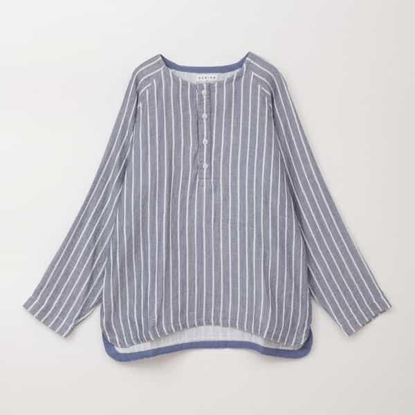 マシュマロガーゼストライプメンズプルオーバー