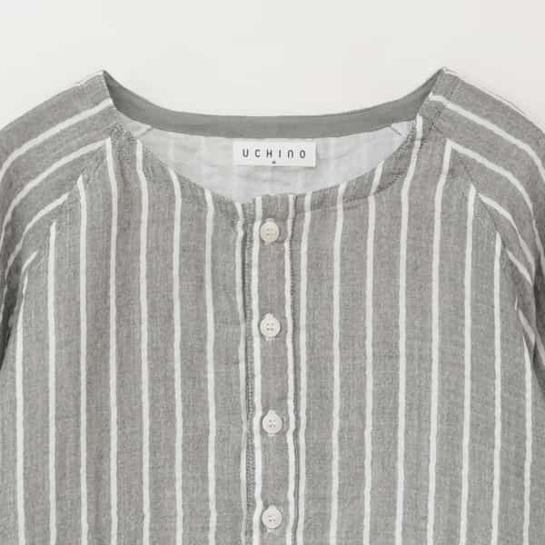 マシュマロガーゼストライプメンズプルオーバー