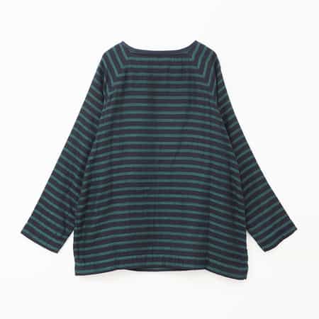 マシュマロガーゼボーダーメンズ長袖Tシャツ（RTF11345