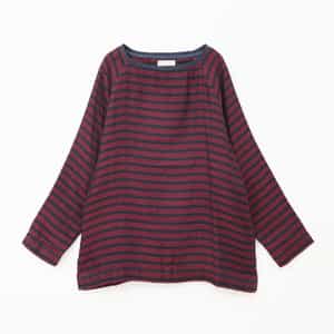 マシュマロガーゼボーダーメンズ長袖Ｔシャツ