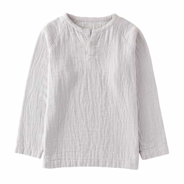 マシュマロワッフルガーゼライト メンズスタンドシャツ