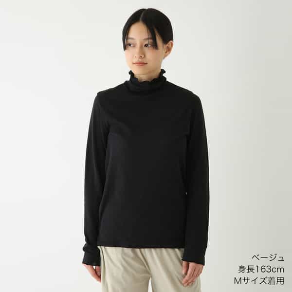 新品未使用♡ANTENNEシースルー長袖ハイネック♡エトロウンガロ印象派モネ風♡ 花柄 タートルネック長袖 ＜大輪菊/白桃＞ | 京友禅アロハシャツ