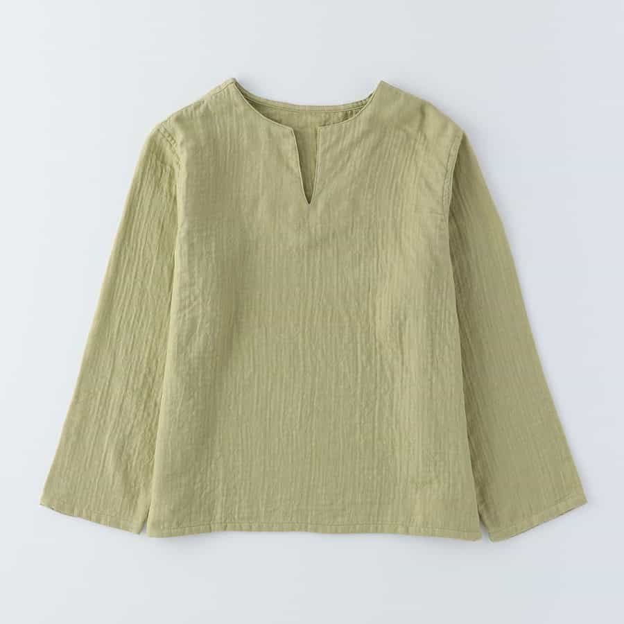 マシュマロガーゼ スリットネックTシャツN（RTF13461）-UCHINO