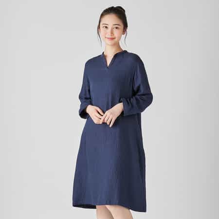 UCHINO　クレープガーゼ レディス VネックワンピースＭ クレープガーゼ レディス Vネックワンピース（RTS12638）-UCHINO
