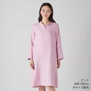 クレープガーゼ レディス Vネックワンピース（RTS12638）-UCHINO