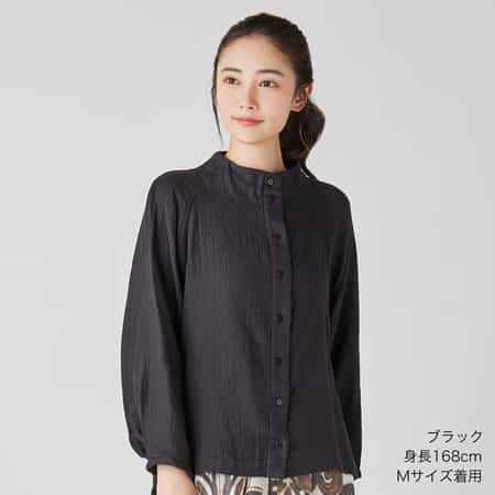 マシュマロガーゼレディスボトルネックブラウス