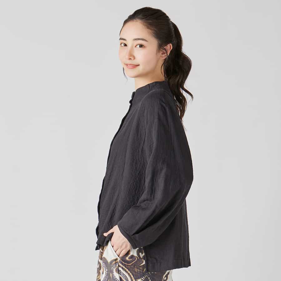 マシュマロガーゼレディスボトルネックブラウス（RTF17931）-UCHINO