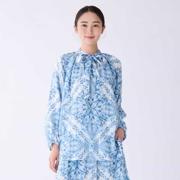 【値下げ】マシュマロガーゼペーズリーブラウス