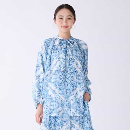 【値下げ】マシュマロガーゼペーズリーブラウス