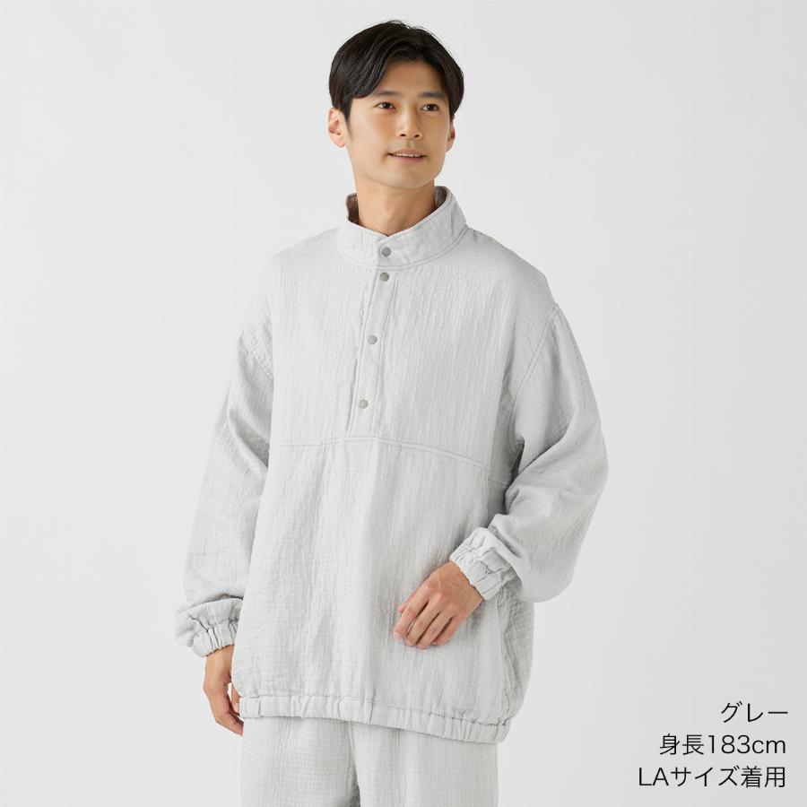 マシュマロワッフルガーゼライトハーフスナッププルオーバー ユニセックス