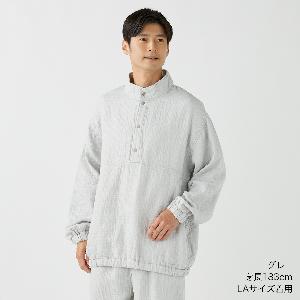 マシュマロワッフルガーゼライトハーフスナッププルオーバー ユニセックス