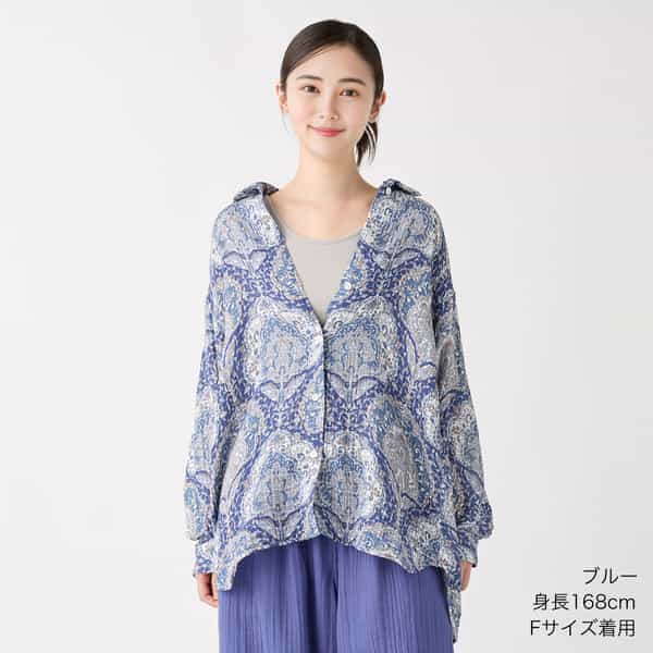 クレープガーゼオリエンタルレディスシャツ