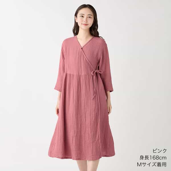 クレープガーゼカシュクールワンピース