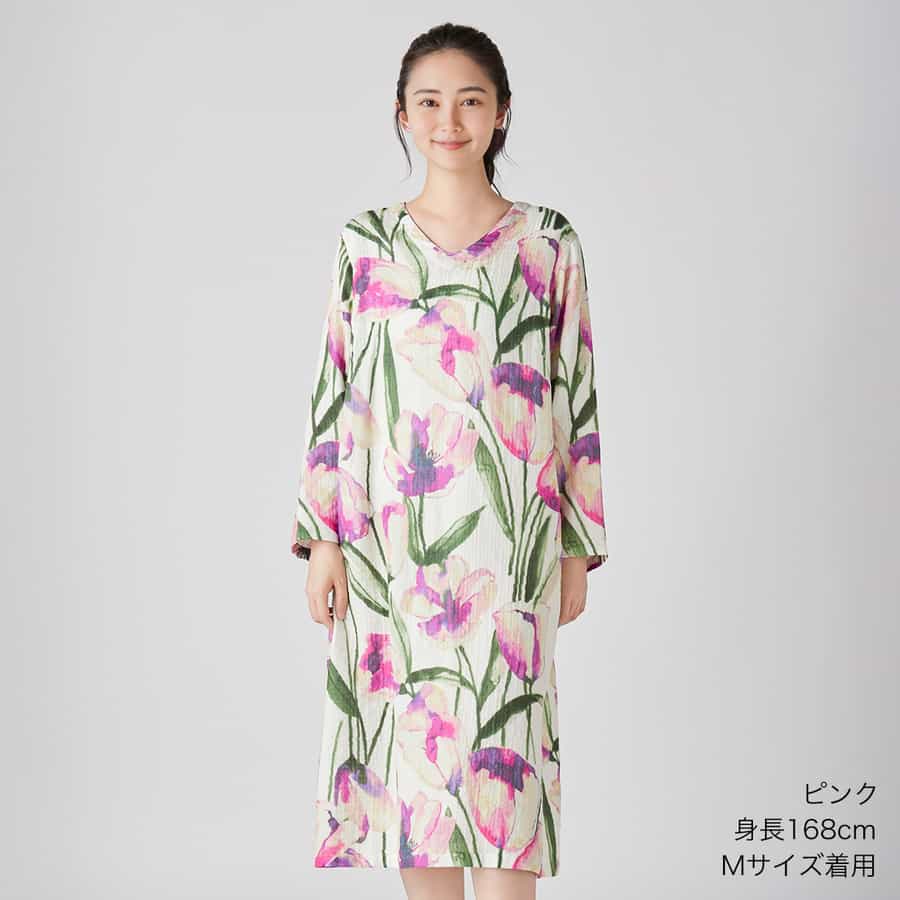 マシュマロガーゼレディスチューリップワンピース（RTF37975）-UCHINO