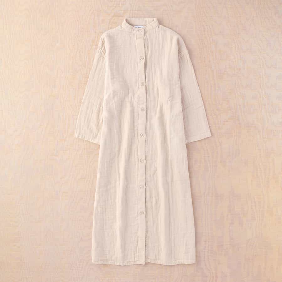 ヘリンボーンエアガーゼ前あきワンピース