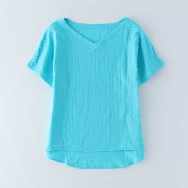 マシュマロガーゼレディスVネックTシャツ