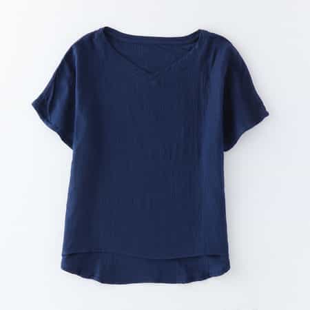 大人 可愛い 服  マシュマロガーゼレディスVネックTシャツ（RTS10271）-UCHINO ルームウェア・パジャマ