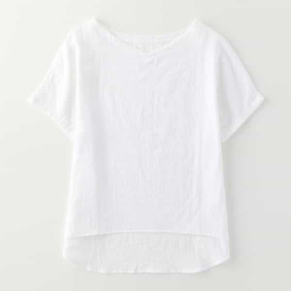 マシュマロガーゼレディスVネックTシャツ