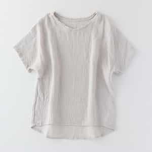 クレープガーゼレディスVネックTシャツ