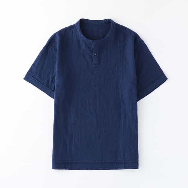 マシュマロガーゼメンズスタンドＴシャツ