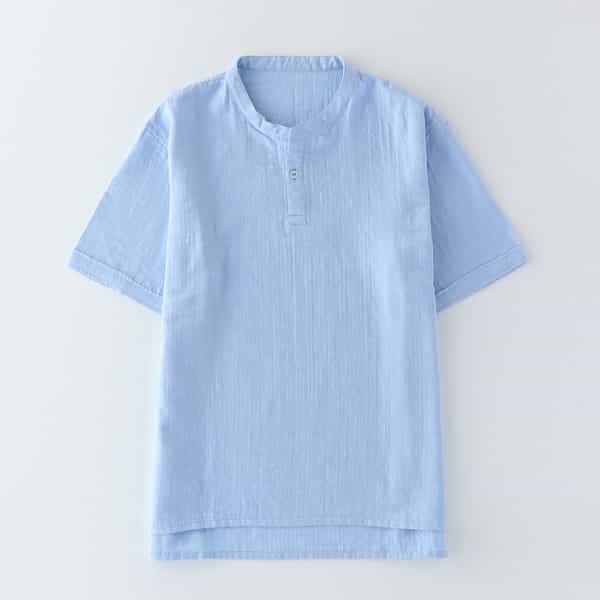 マシュマロガーゼメンズスタンドＴシャツ