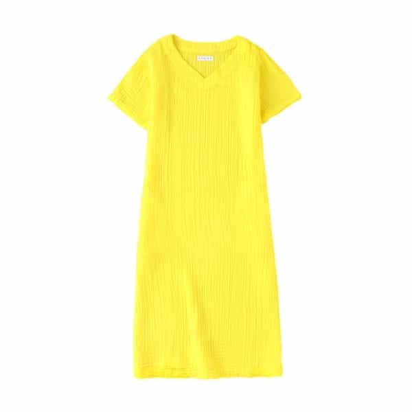 クレープガーゼ レディス Vネックワンピース