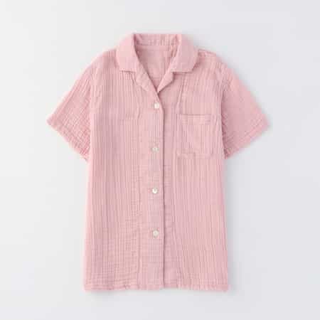 クレープガーゼレディスパジャマ半袖シャツ 上下別売