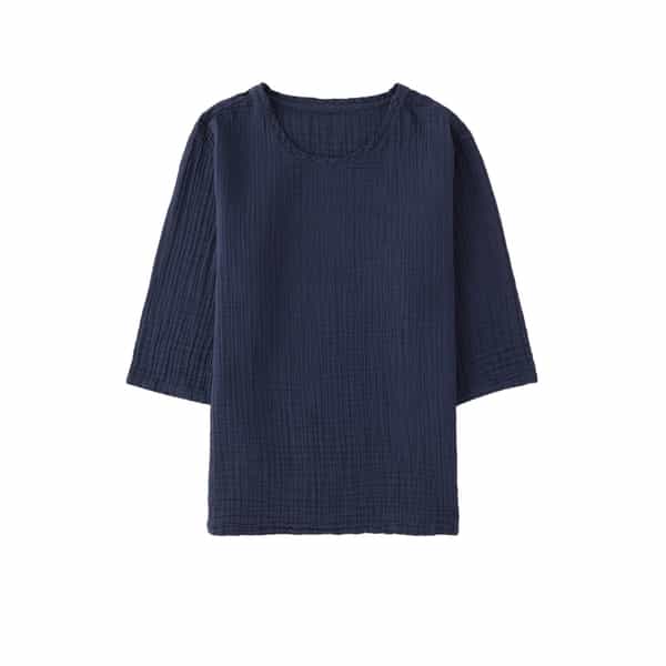 クレープガーゼ七分袖メンズＴシャツ