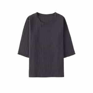 クレープガーゼ七分袖メンズＴシャツ