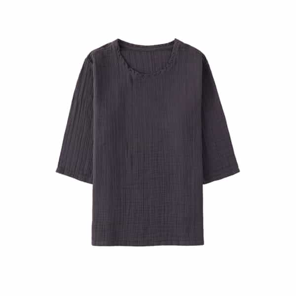 クレープガーゼ七分袖メンズＴシャツ