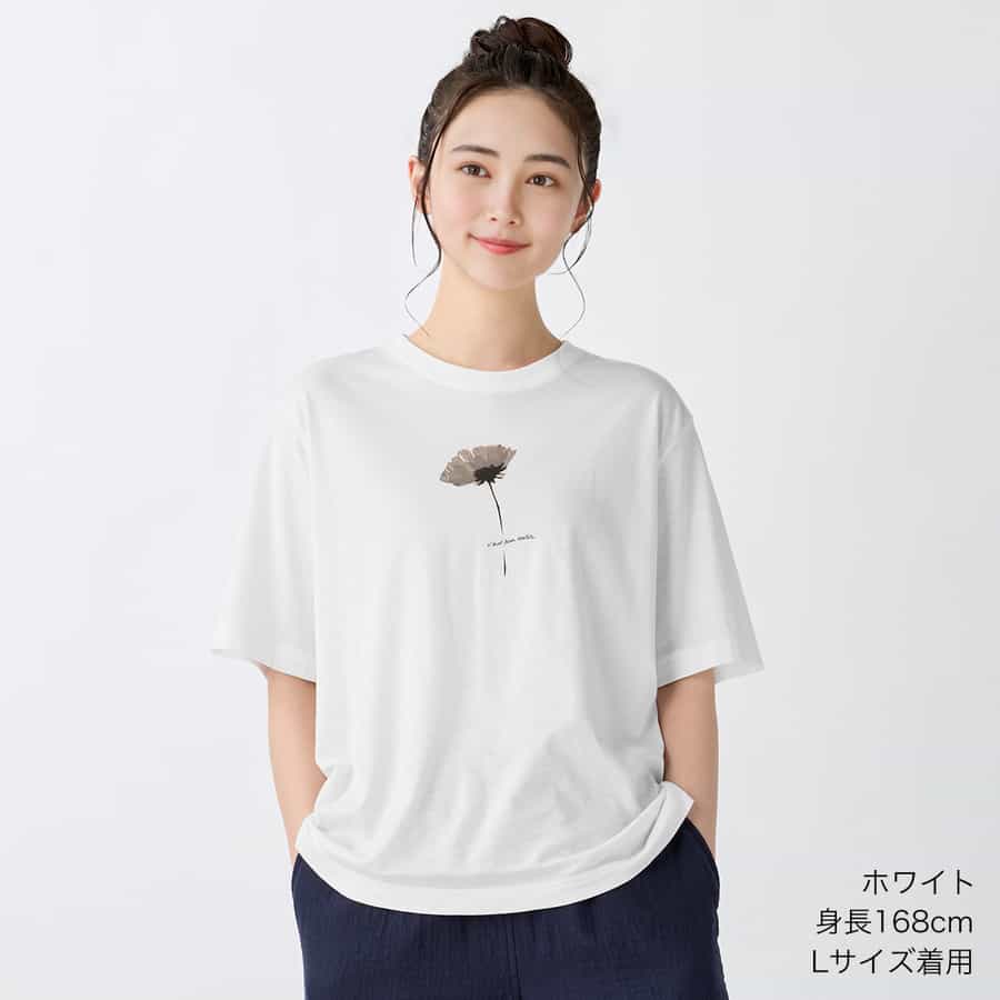 トップス Arii スーパーエアーニットレディスプリントTシャツ（RTS12866）-UCHINO